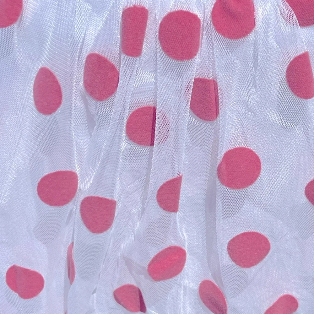 Betsey Johnson Pink Polka Dot Net Skirt NWT